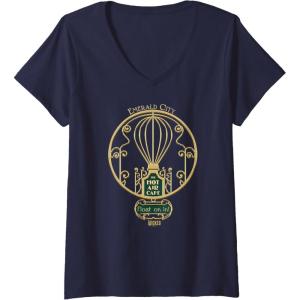 imageWomens Wicked Emerald City Hot Air Cafe VNeck TShirtNavy Blue