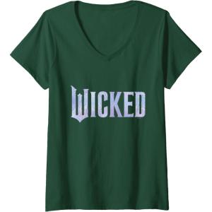 imageWomens Wicked For Good Bubble Shimmer Logo VNeck TShirtDark Green