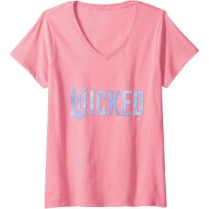 imageWomens Wicked For Good Bubble Shimmer Logo VNeck TShirtPink