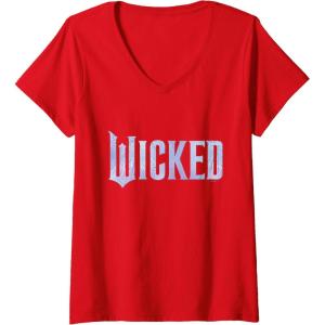 imageWomens Wicked For Good Bubble Shimmer Logo VNeck TShirtRed