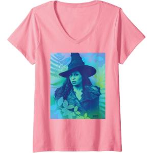 imageWomens Wicked For Good Elphaba Close Up Florals VNeck TShirtPink