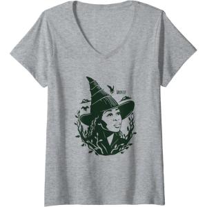 imageWomens Wicked For Good Elphaba Gaze VNeck TShirtHeather Grey