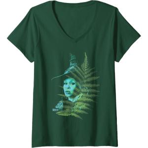 imageWomens Wicked For Good Elphaba Striking Portrait VNeck TShirtDark Green