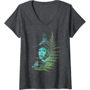 imageWomens Wicked For Good Elphaba Striking Portrait VNeck TShirtDark Heather Grey