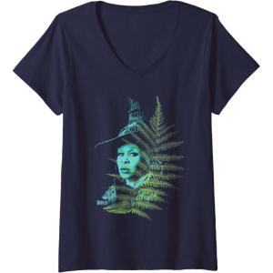 imageWomens Wicked For Good Elphaba Striking Portrait VNeck TShirtNavy Blue