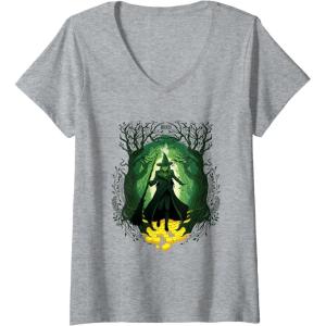 imageWomens Wicked For Good Elphaba Walk Through Oz VNeck TShirtHeather Grey