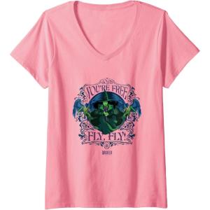 imageWomens Wicked For Good Elphaba Youre Free Fly VNeck TShirtPink