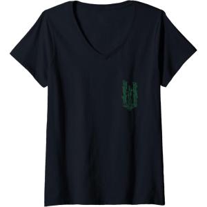 imageWomens Wicked For Good Enchanted Forest Front And Back VNeck TShirtBlack