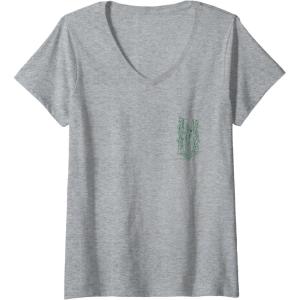 imageWomens Wicked For Good Enchanted Forest Front And Back VNeck TShirtHeather Grey