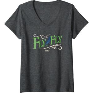 imageWomens Wicked For Good Fly Fly VNeck TShirtDark Heather Grey