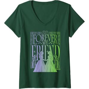 imageWomens Wicked For Good Forever My Friend Silhouettes VNeck TShirtDark Green