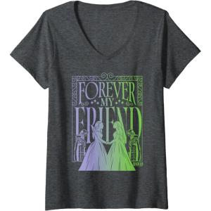 imageWomens Wicked For Good Forever My Friend Silhouettes VNeck TShirtDark Heather Grey