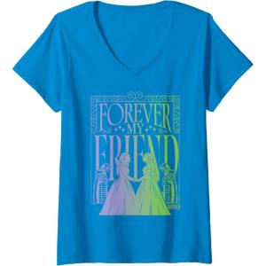 imageWomens Wicked For Good Forever My Friend Silhouettes VNeck TShirtSapphire Blue