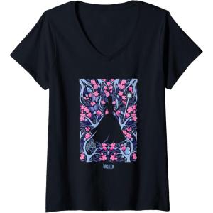 imageWomens Wicked For Good Glinda Floral Grace VNeck TShirtBlack