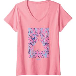 imageWomens Wicked For Good Glinda Floral Grace VNeck TShirtPink