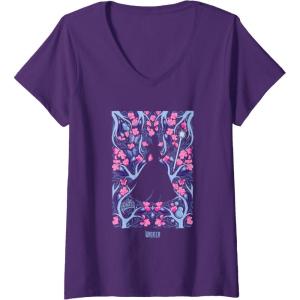 imageWomens Wicked For Good Glinda Floral Grace VNeck TShirtPurple