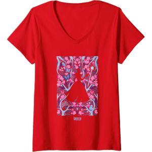 imageWomens Wicked For Good Glinda Floral Grace VNeck TShirtRed