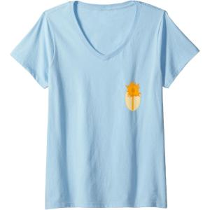 imageWomens Wicked For Good Glinda Gold Silhouette Front And Back VNeck TShirtBaby Blue