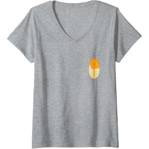 imageWomens Wicked For Good Glinda Gold Silhouette Front And Back VNeck TShirtHeather Grey