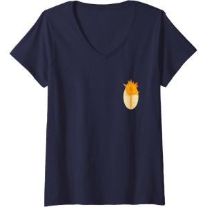 imageWomens Wicked For Good Glinda Gold Silhouette Front And Back VNeck TShirtNavy Blue