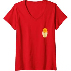 imageWomens Wicked For Good Glinda Gold Silhouette Front And Back VNeck TShirtRed