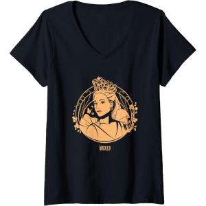 imageWomens Wicked For Good Glinda Golden Glow VNeck TShirtBlack