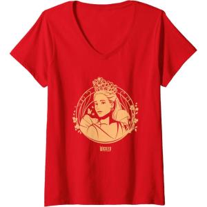 imageWomens Wicked For Good Glinda Golden Glow VNeck TShirtRed