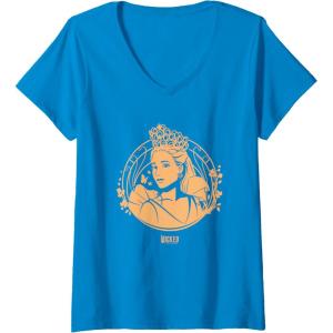 imageWomens Wicked For Good Glinda Golden Glow VNeck TShirtSapphire Blue
