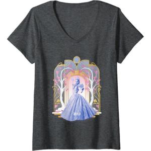 imageWomens Wicked For Good Glinda Shades of Blue VNeck TShirtDark Heather Grey