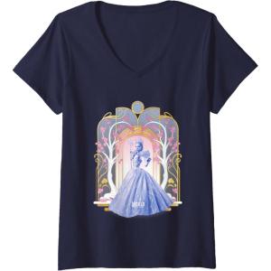 imageWomens Wicked For Good Glinda Shades of Blue VNeck TShirtNavy Blue