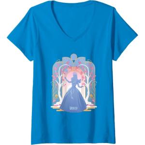 imageWomens Wicked For Good Glinda Silhouette in Blue VNeck TShirtSapphire Blue