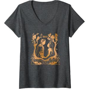 imageWomens Wicked For Good Glinda ampamp Fiyero To Wed VNeck TShirtDark Heather Grey