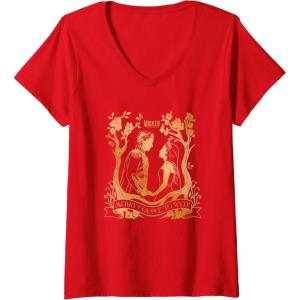 imageWomens Wicked For Good Glinda ampamp Fiyero To Wed VNeck TShirtRed