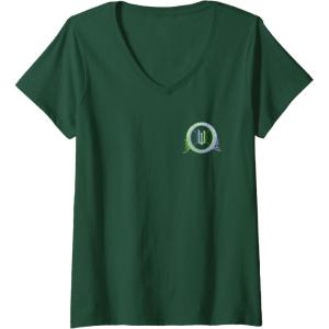 imageWomens Wicked For Good Glinda and Elphaba Friends Front ampamp Back VNeck TShirtDark Green