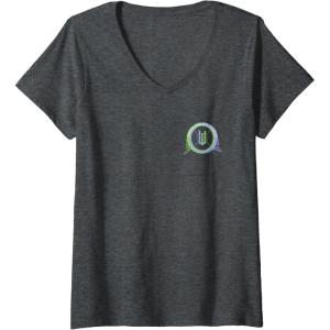 imageWomens Wicked For Good Glinda and Elphaba Friends Front ampamp Back VNeck TShirtDark Heather Grey