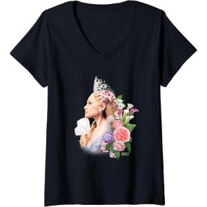imageWomens Wicked For Good Glinda in Bloom VNeck TShirtBlack
