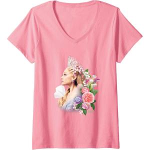 imageWomens Wicked For Good Glinda in Bloom VNeck TShirtPink