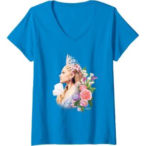 imageWomens Wicked For Good Glinda in Bloom VNeck TShirtSapphire Blue