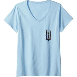 imageWomens Wicked For Good Ozian Pattern Logo Front And Back VNeck TShirtBaby Blue