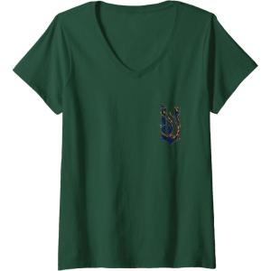 imageWomens Wicked For Good Ozian Pattern Logo Front And Back VNeck TShirtDark Green