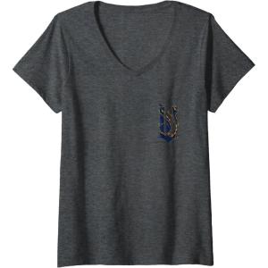 imageWomens Wicked For Good Ozian Pattern Logo Front And Back VNeck TShirtDark Heather Grey