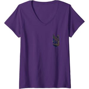 imageWomens Wicked For Good Ozian Pattern Logo Front And Back VNeck TShirtPurple