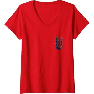 imageWomens Wicked For Good Ozian Pattern Logo Front And Back VNeck TShirtRed