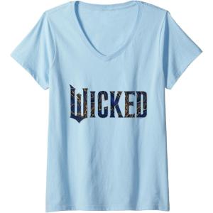 imageWomens Wicked For Good Ozian Pattern Logo VNeck TShirtBaby Blue