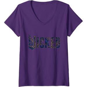 imageWomens Wicked For Good Ozian Pattern Logo VNeck TShirtPurple