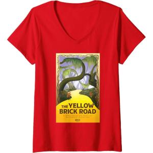 imageWomens Wicked For Good The Yellow Brick Road Journey VNeck TShirtRed