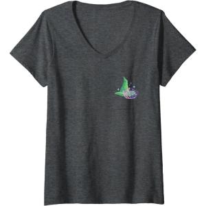 imageWomens Wicked For Good Two Halves of the Whole Heart Front ampamp Back VNeck TShirtDark Heather Grey