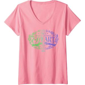imageWomens Wicked For Good Two Halves of the Whole Heart VNeck TShirtPink