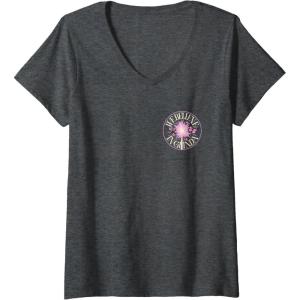 imageWomens Wicked For Good We Believe in Glinda Front ampamp Black VNeck TShirtDark Heather Grey
