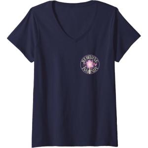 imageWomens Wicked For Good We Believe in Glinda Front ampamp Black VNeck TShirtNavy Blue